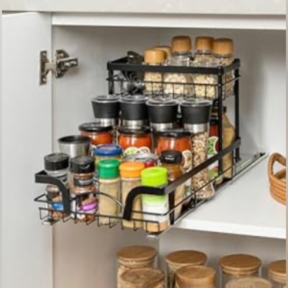 StorageWorks Organizer, Slide Out Storage Basket and Storage Rack, 2-Tier - NEW - Picture 4 of 6